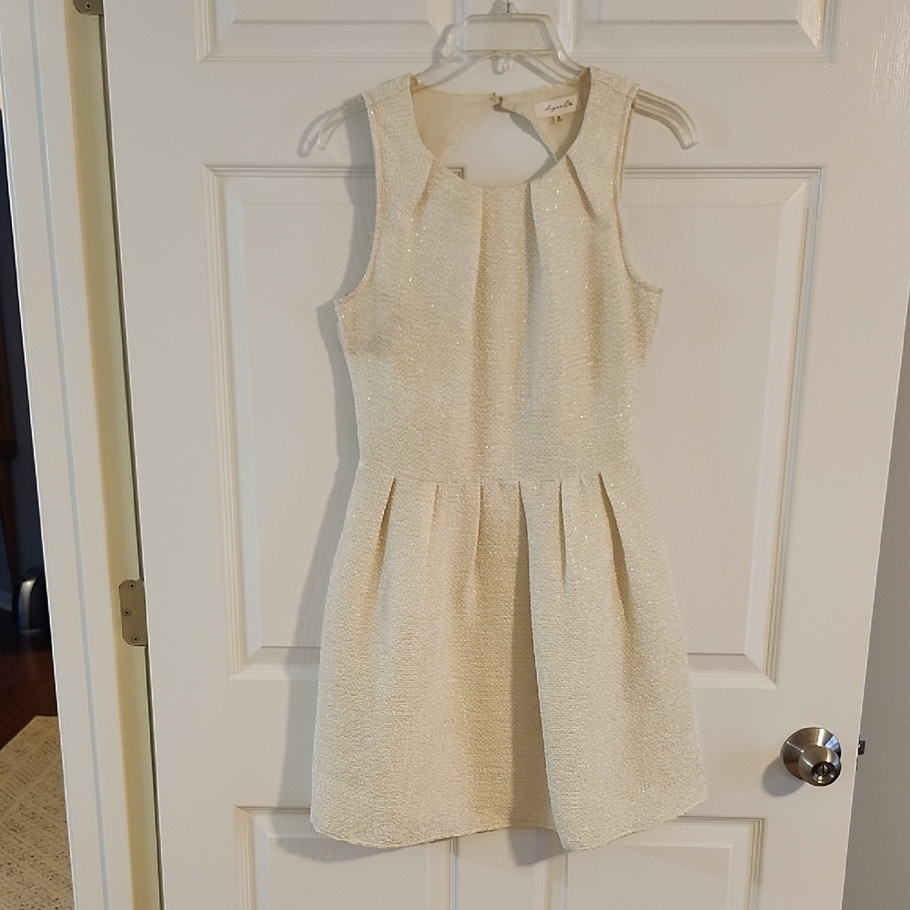Sugarlips Elegant Cream Textured Dress